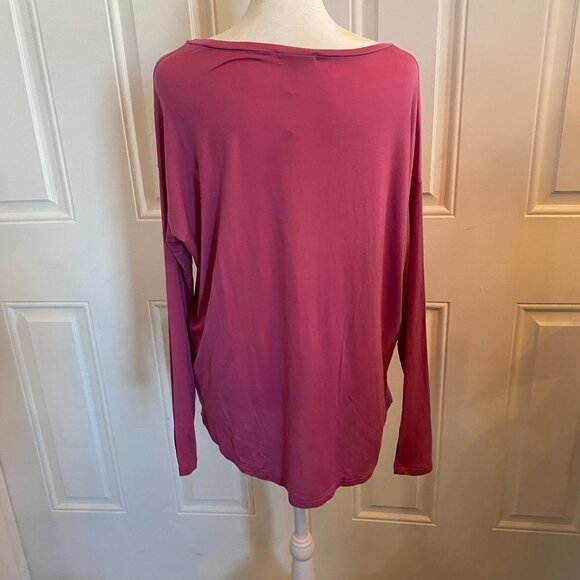 Pink Victoria's Secret Soft Criss Cross Neck Long Sleeve T-Shirt - Picture 3 of 5